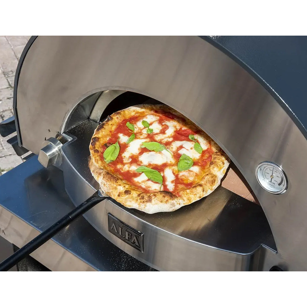 Alfa Classico 2 Pizza Outdoor Gas Pizza Oven in Grey - Portable Wood Fired Style Oven for Backyard, Patio & Camping - Perfect for Home Pizza Parties & Outdoor Cooking