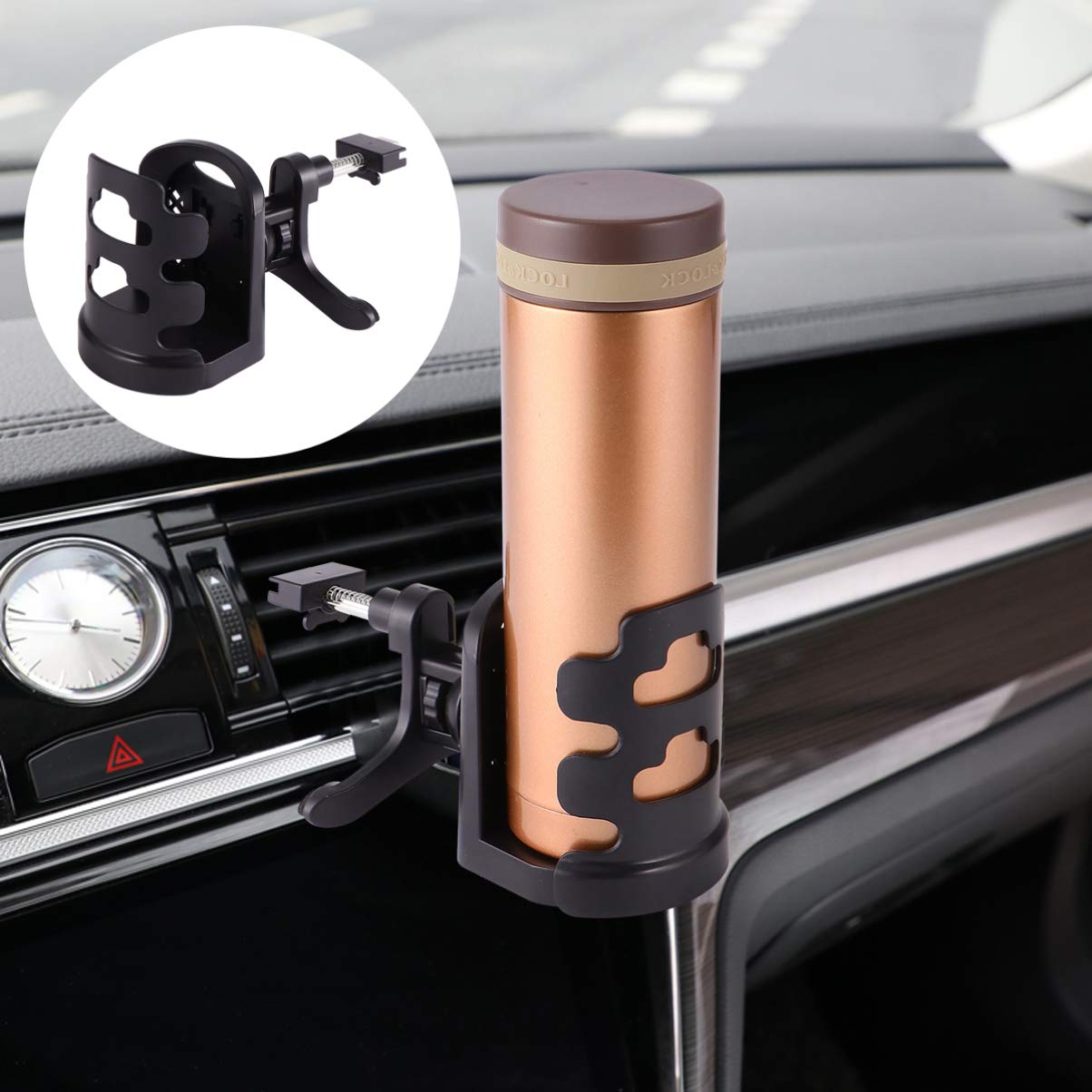 Garneck 1-Piece Car Cup Holder with Phone Stand - Insulated Beverage Container for Hot & Cold Drinks - Perfect for Road Trips, Commuting and Office Use