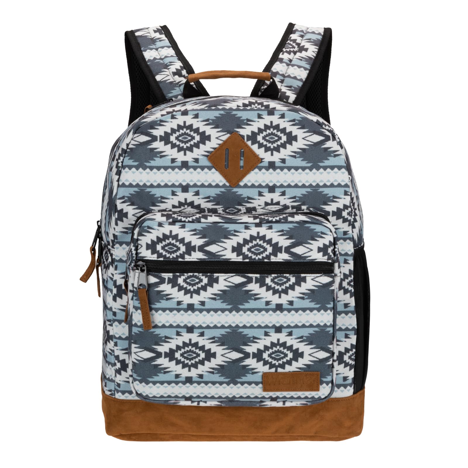 Wrangler Yellowstone Western-Style Backpack - Water Resistant Coated Canvas Daypack for Travel, School & Daily Use with Padded Laptop Sleeve (Checotah) | Perfect for College Students, Commuters & Outdoor Adventures