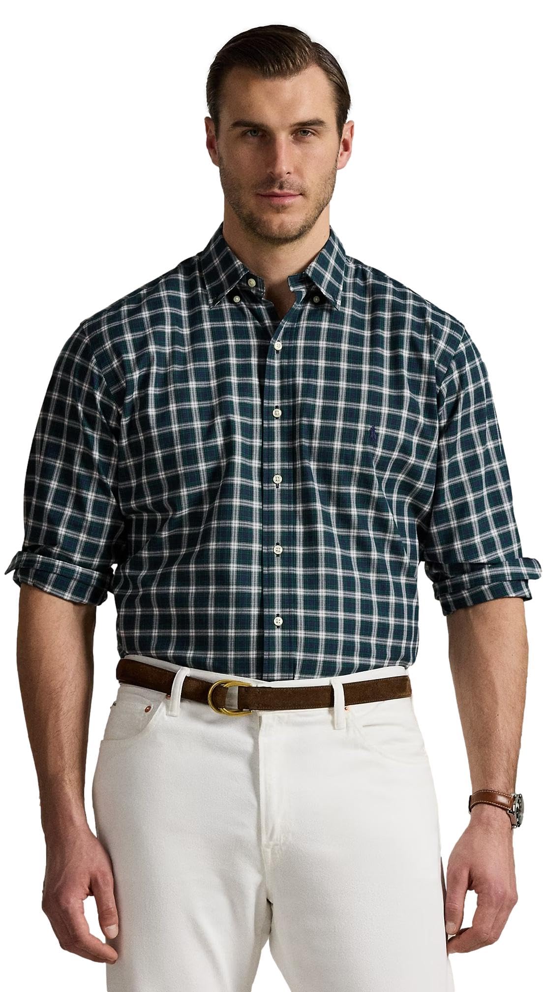 POLO RALPH LAUREN Men's Big & Tall Long Sleeve Oxford Button-Down Shirt - Classic Casual Wear for Office, Business & Everyday Outfits