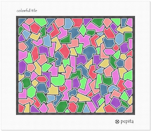 Pepita Colorful Tile Needlepoint Kit - DIY Embroidery Craft for Beginners & Adults - Perfect for Home Decor, Gifts & Relaxation