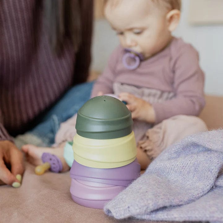 BIBS Wobbly Tower - Stacking Blocks for Toddlers, Wooden Baby Toys for Early Learning & Motor Skills Development - Perfect for Playtime, Nursery Decor, and Educational Gifts