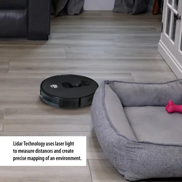 Dirt Devil EV3420 LiDAR Robot Vacuum Cleaner - Smart Mapping, Self-Charging for Hardwood Floors & Carpets - Perfect for Pet Hair & Daily Home Cleaning