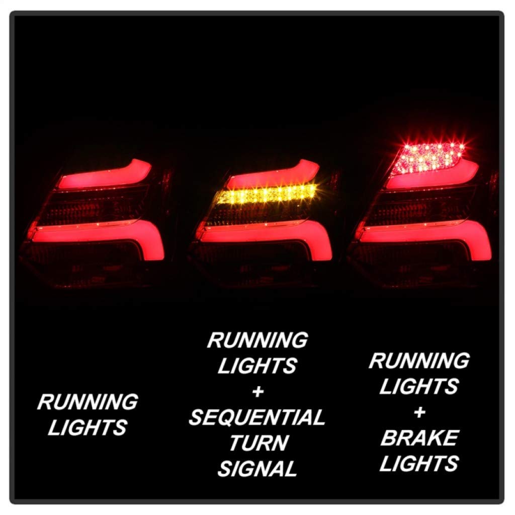 Spyder LED Tail Lights for Ford Focus 2012-2014 | 5-Door Hatchback | Red & Clear Lens | Pair (Part# 5085153) | Upgrade Your Car's Style & Visibility for Night Driving