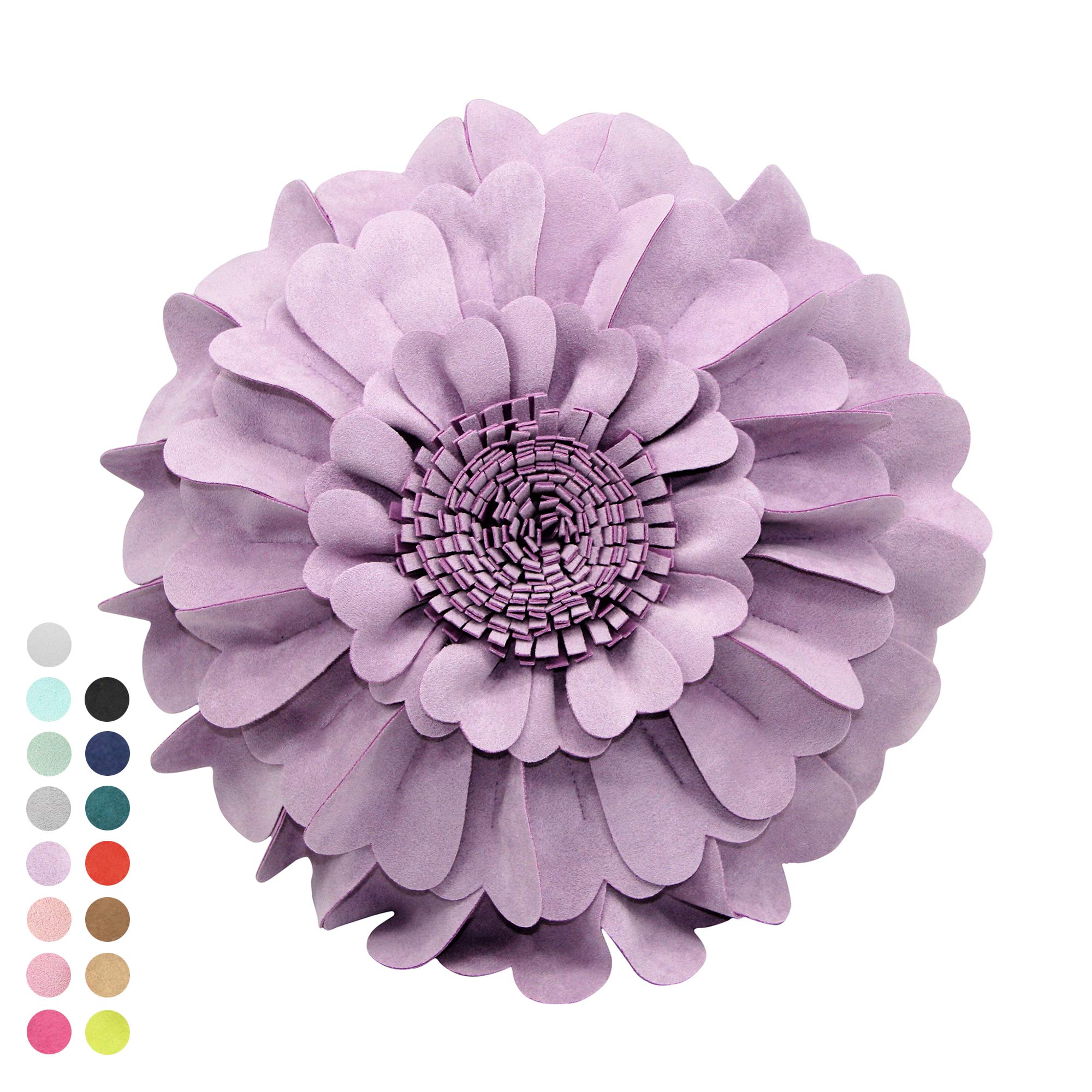 Contempo Lifestyles 3D Sunflower Throw Pillow - 13 Inch Lilac Handmade Decorative Flower Pillow for Bed, Couch & Home Decor | Perfect for Living Room, Nursery & Wedding Gifts