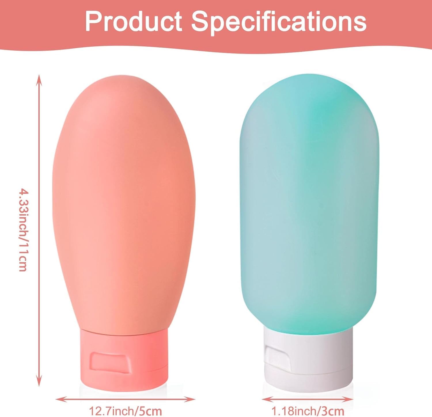 Leak-Proof Silicone Travel Bottles Set (6-Pack) - 60ml Mini Squeeze Containers for Toiletries & Cosmetics | TSA Approved Travel Accessories for Shampoo, Lotion & Liquid Essentials | Perfect for Airplane, Gym & Vacation