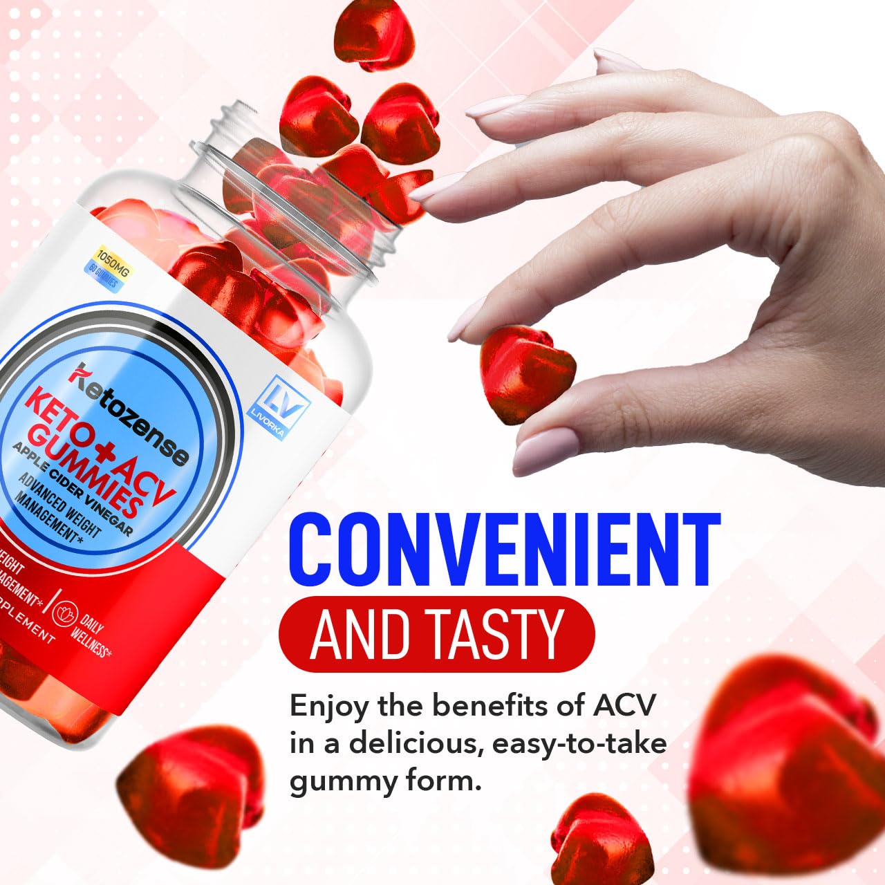 Ketozense ACV Keto Gummies (3 Pack - 180 Gummies) | Apple Cider Vinegar Supplement for Weight Management & Digestive Health | Perfect for Keto Diet, Intermittent Fasting & Daily Wellness Routine