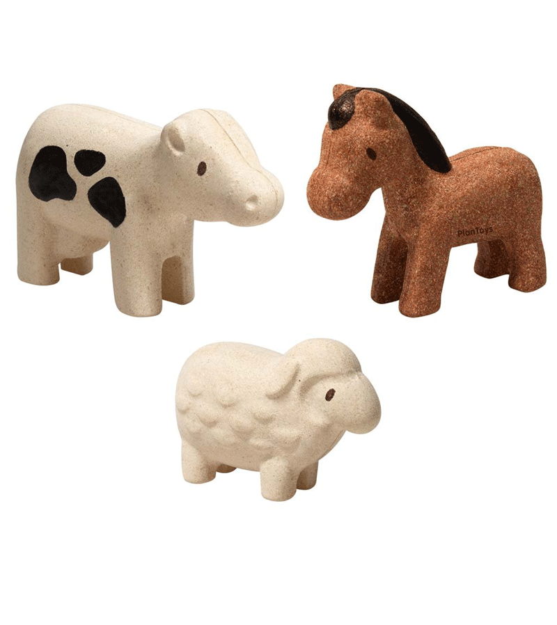 PlanToys Wooden Sheep Figurine - Eco-Friendly, Sustainable Wooden Animal Toy for Kids | Perfect for Farm-Themed Play, Educational Toys, and Nursery Decor