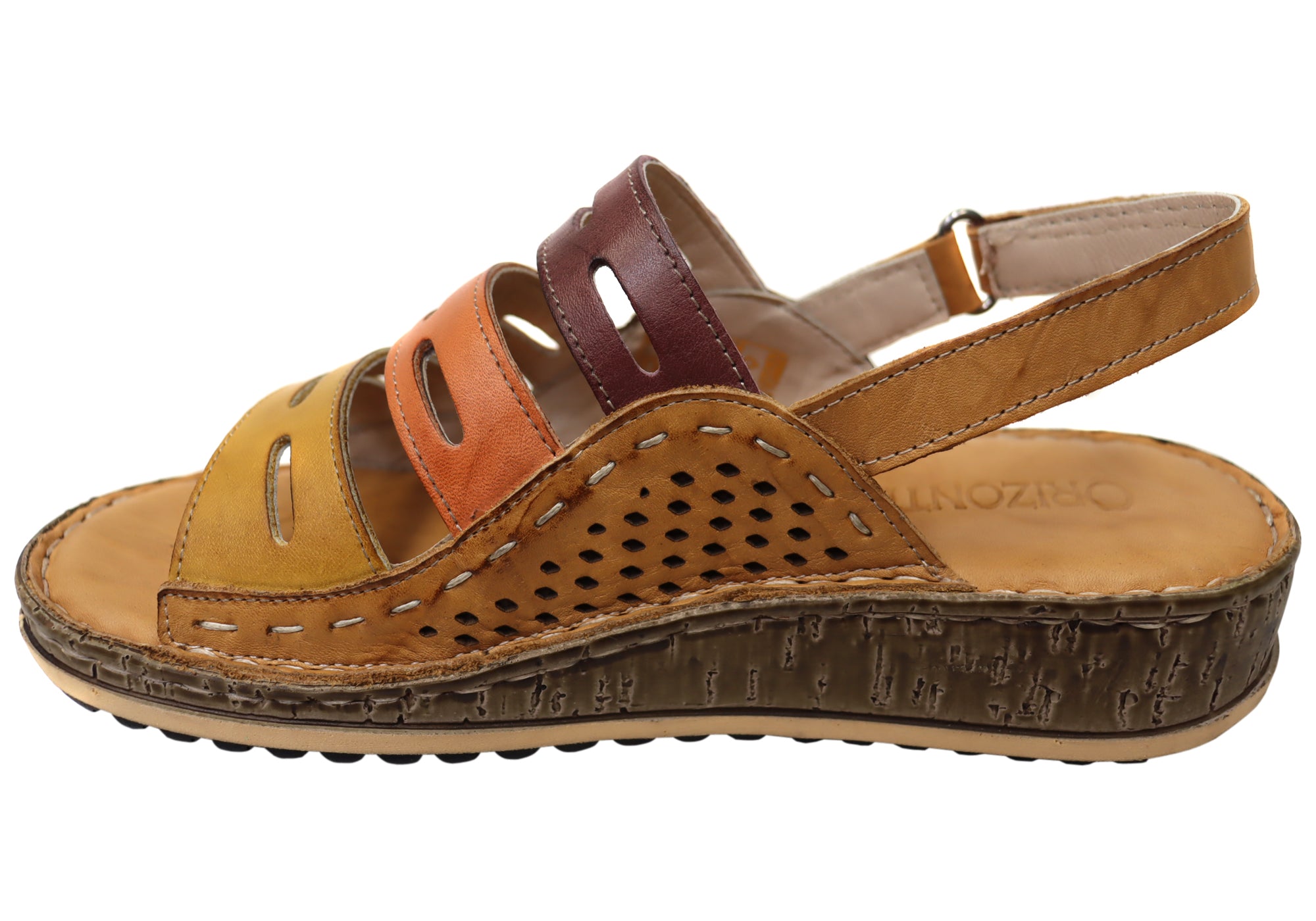 Orizonte Popi Women's Comfortable European Leather Sandals - Stylish & Supportive for Walking, Travel & Summer Outfits