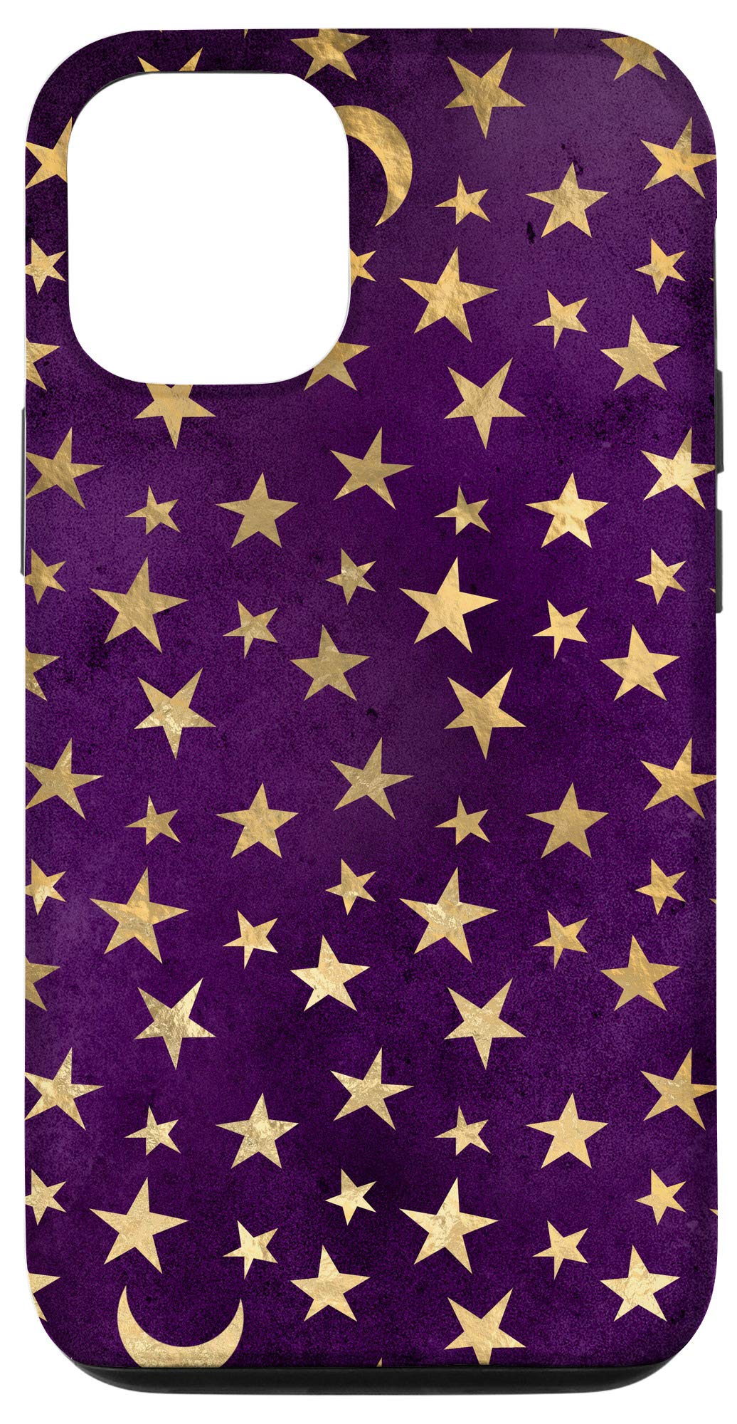 iPhone 12/12 Pro Case - Celestial Magic Moons & Stars Purple Pattern Protective Phone Cover | Perfect for Daily Use, Travel & Gift Giving
