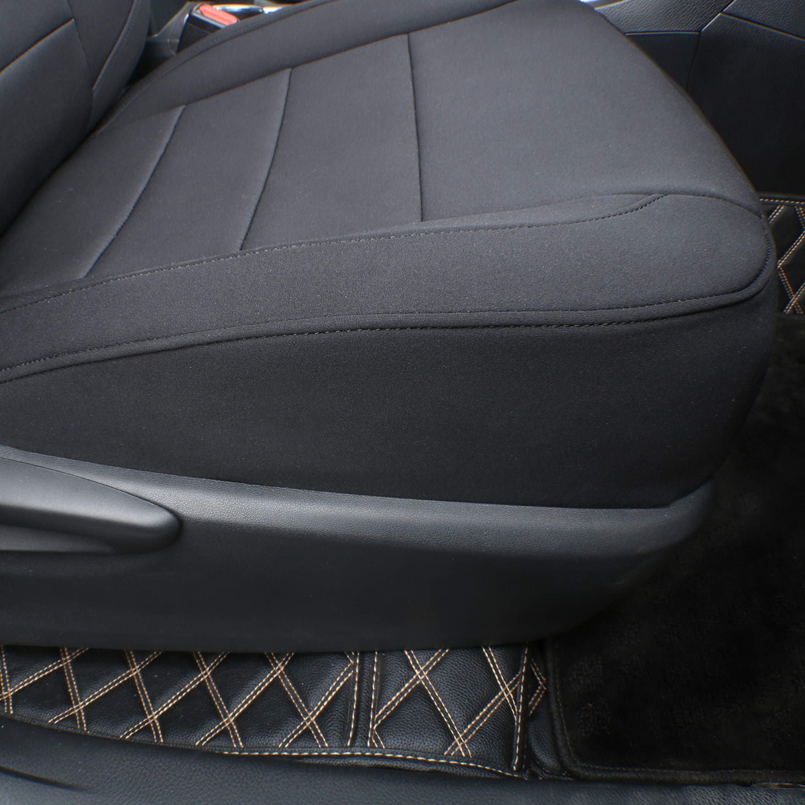 EKR Renegade 2015-2023 Custom Fit Car Seat Covers Full Set - Waterproof Neoprene Leather Seat Protector for Jeep Renegade - Black Car Seat Cushion | Perfect for Off-Roading, Daily Commute & Interior Protection
