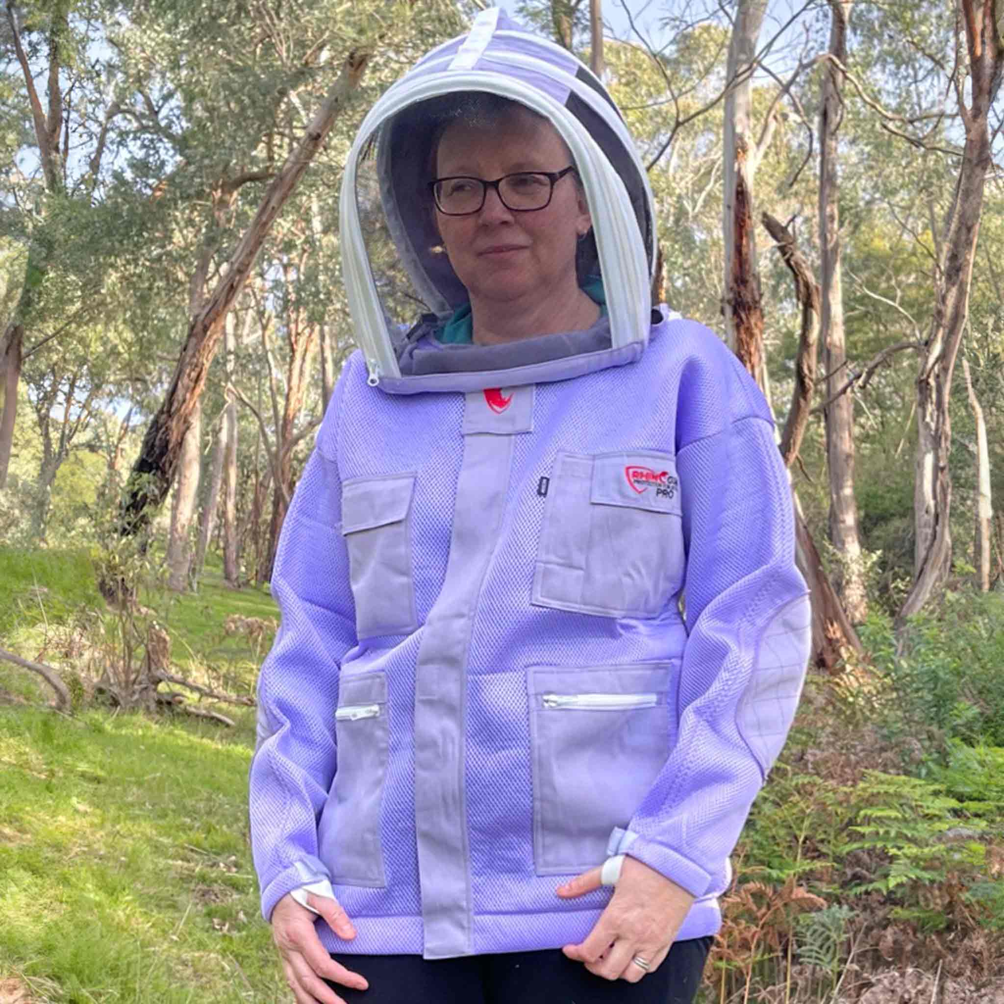 RhinoGuardPro Lavender Beekeeping Jacket - Breathable Ventilated Suit for Ultimate Bee Protection | Perfect for Beekeepers, Honey Harvesting & Outdoor Apiary Work