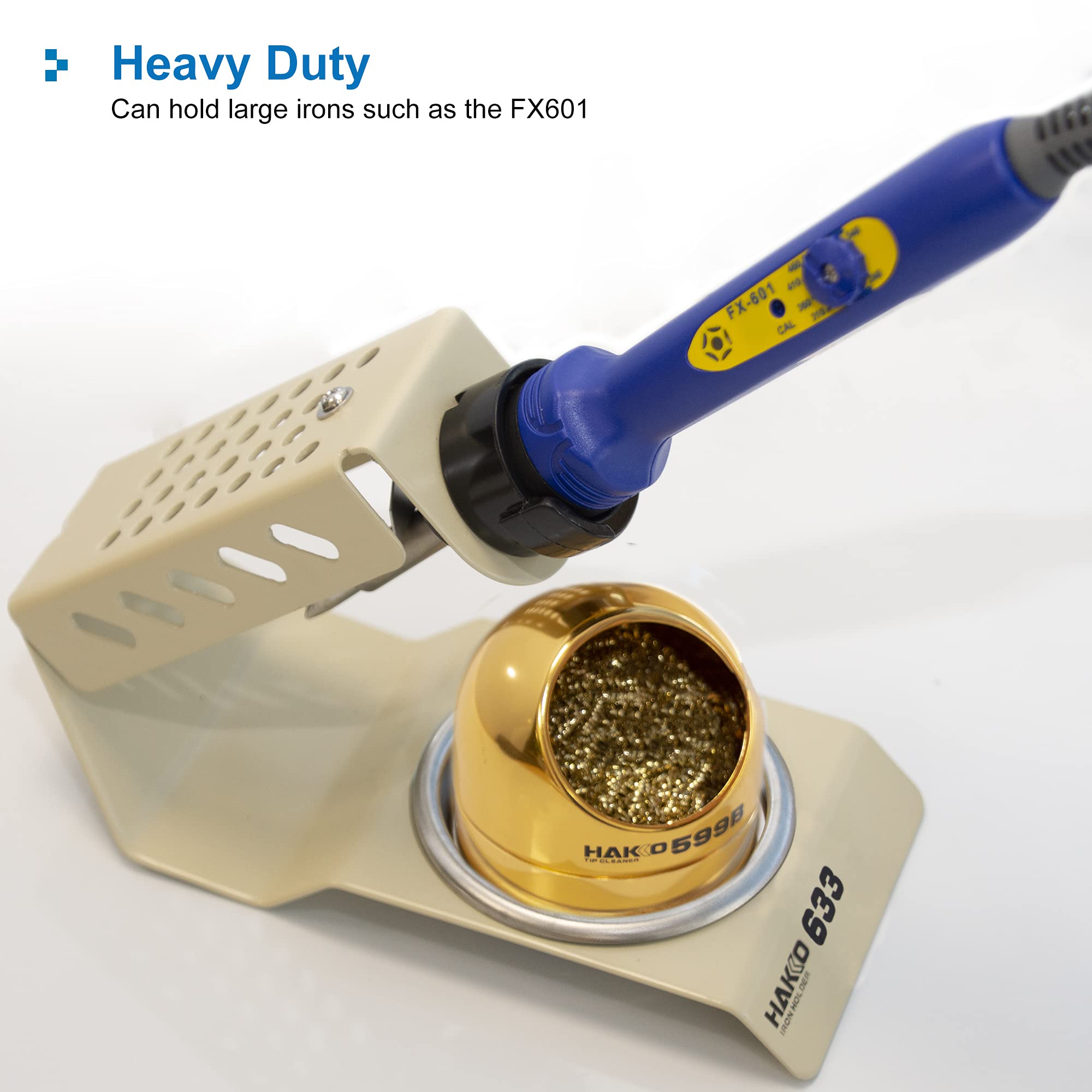 Hakko 633-01 White Soldering Iron Stand Holder - Heat Resistant & Stable Base for Soldering Stations, DIY Electronics Repair, Jewelry Making, and PCB Work