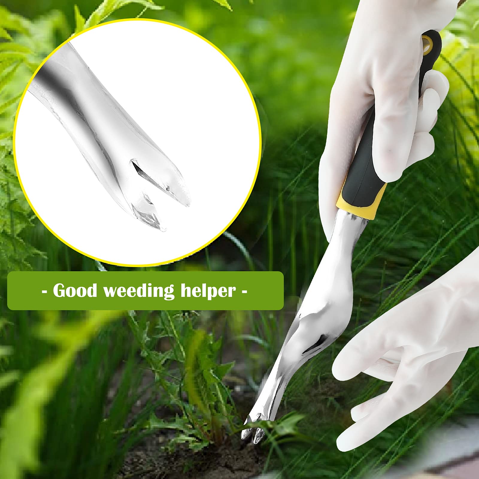 2 Pack Hand Weeder Tool - Ergonomic Garden Weeding Tools for Lawn, Farm & Transplanting | Durable Weed Puller with Comfort Grip for Easy Weed Removal | Perfect for Home Gardeners & Professional Landscaping