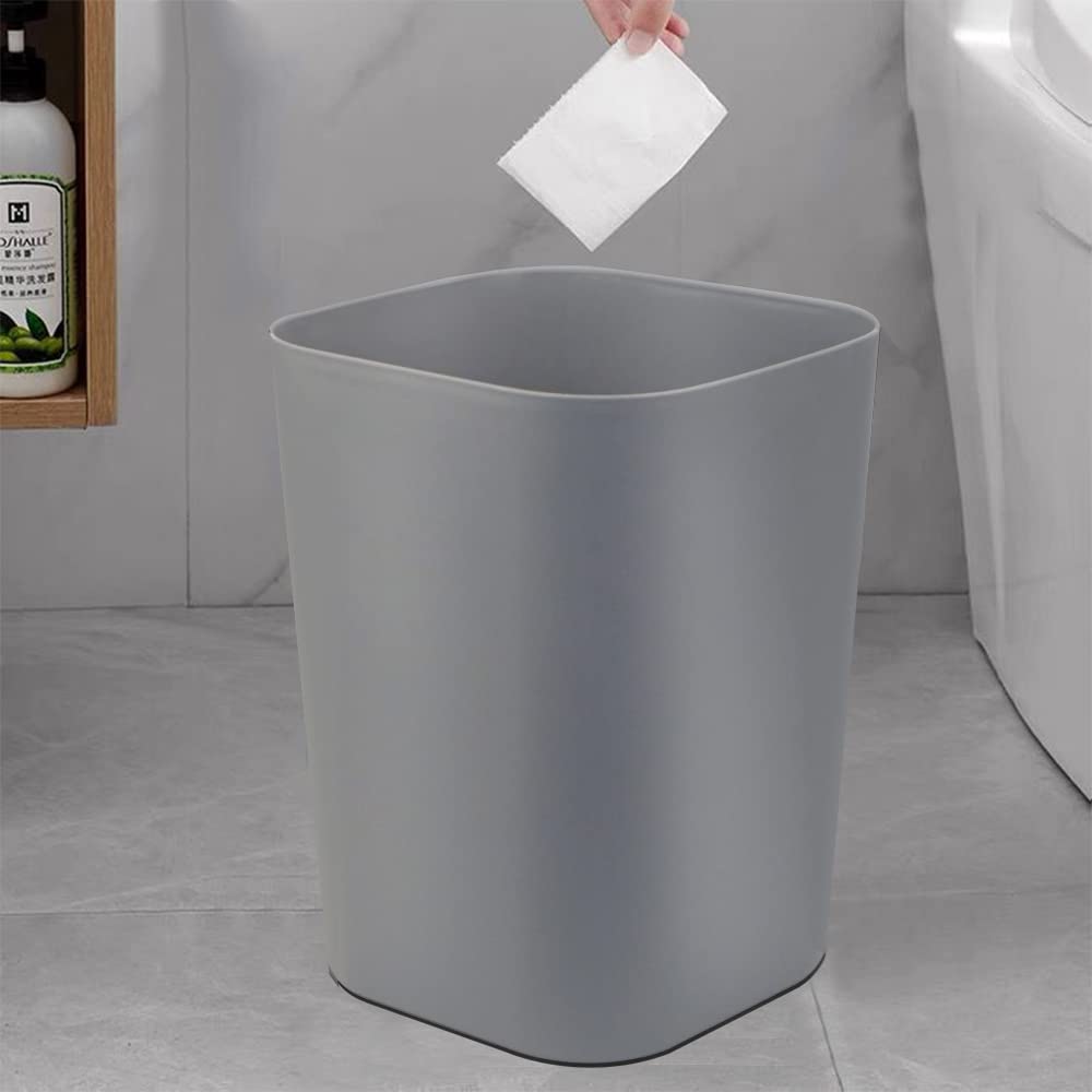 Besli 2 Gallon Small Trash Can - Wastebasket for Bathroom, Bedroom, Kitchen & Office - Pack of 3 (Gray) - Perfect for Home, Dorm & Office Organization
