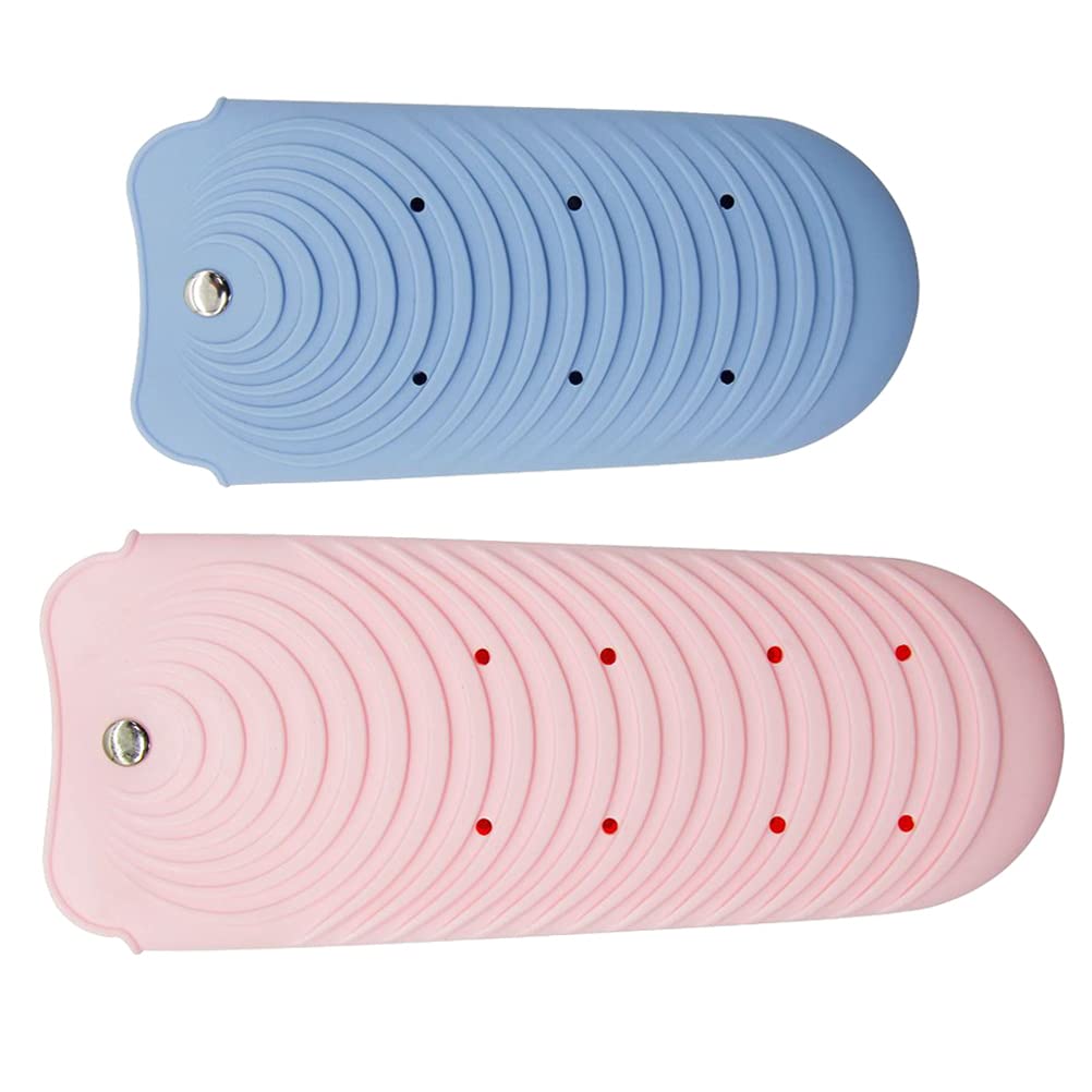 2-Pack Silicone Heat Insulation Covers for Hair Straightener & Curler - Protective Mat Pad for Styling Tools - Prevents Burns & Surface Damage - Perfect for Home Salon, Bathroom, Travel & Beauty Stations