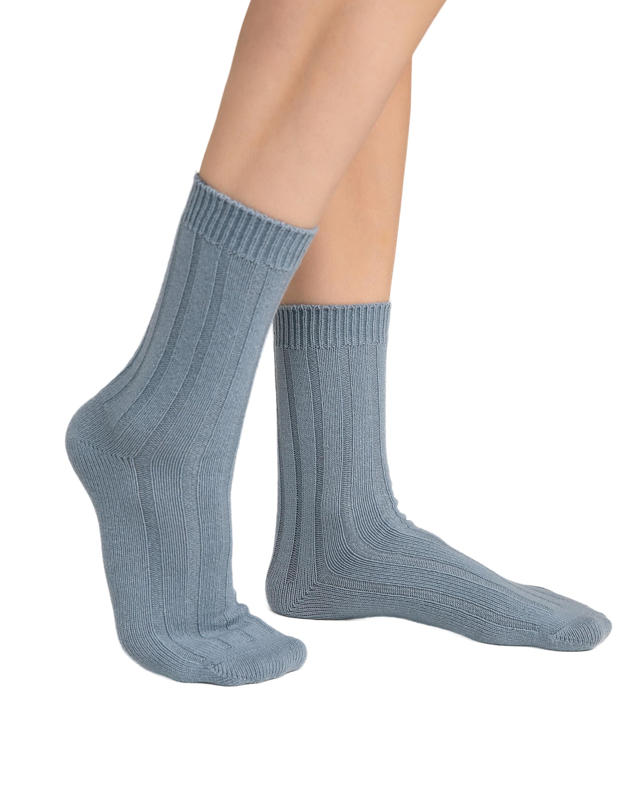 State Cashmere Unisex Ribbed Socks - 100% Pure Cashmere Super Soft Winter Warm Socks for Men & Women | Perfect for Bedtime, Lounge & Cold Weather Comfort