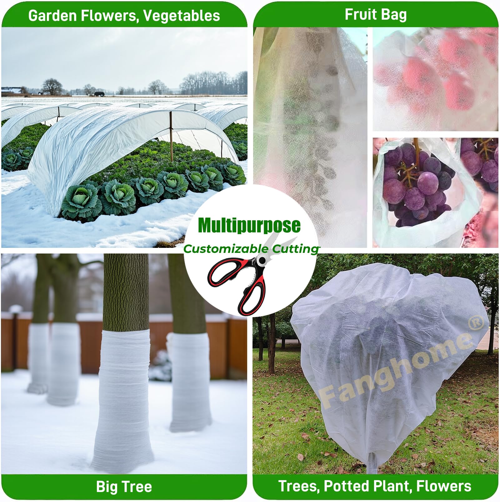 10ft x 33ft Winter Plant Covers - Freeze Protection Frost Blankets for Outdoor Plants & Trees | Garden Fabric for Cold Weather | Perfect for Vegetable Gardens, Potted Plants & Landscaping Protection