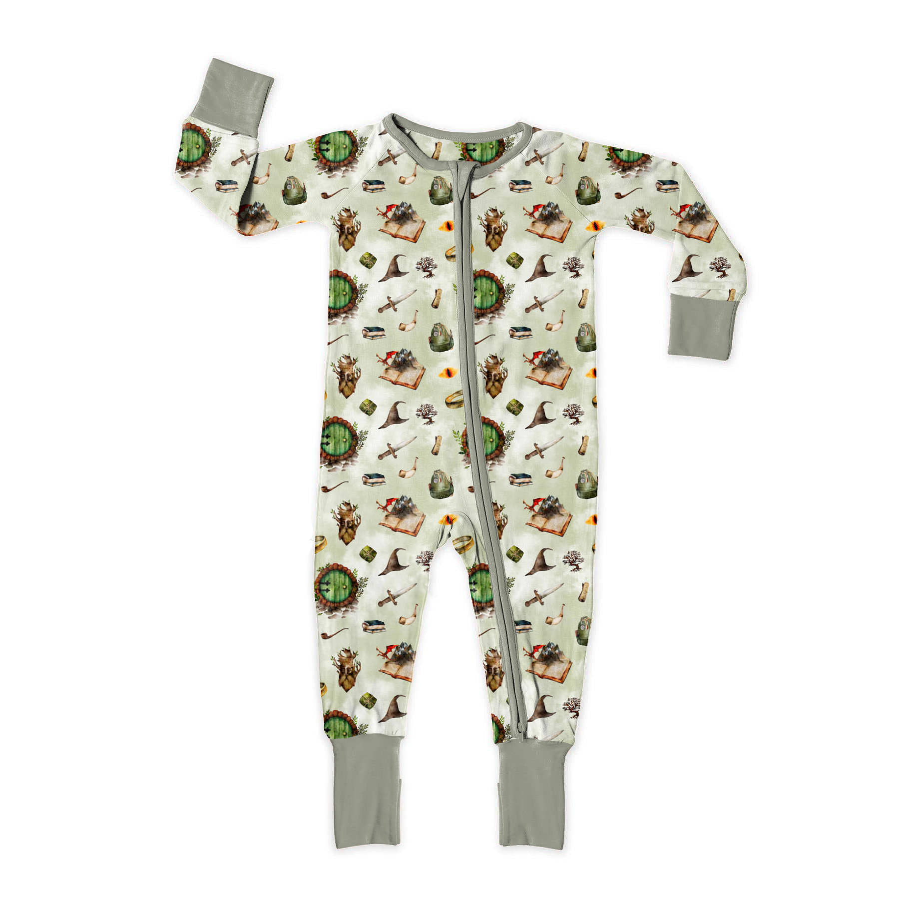 The Lord of the Rings™ Icons Zip Romper - One-Piece Pajamas for Kids & Adults - Perfect for Movie Nights, Cosplay, and Fantasy Themed Parties