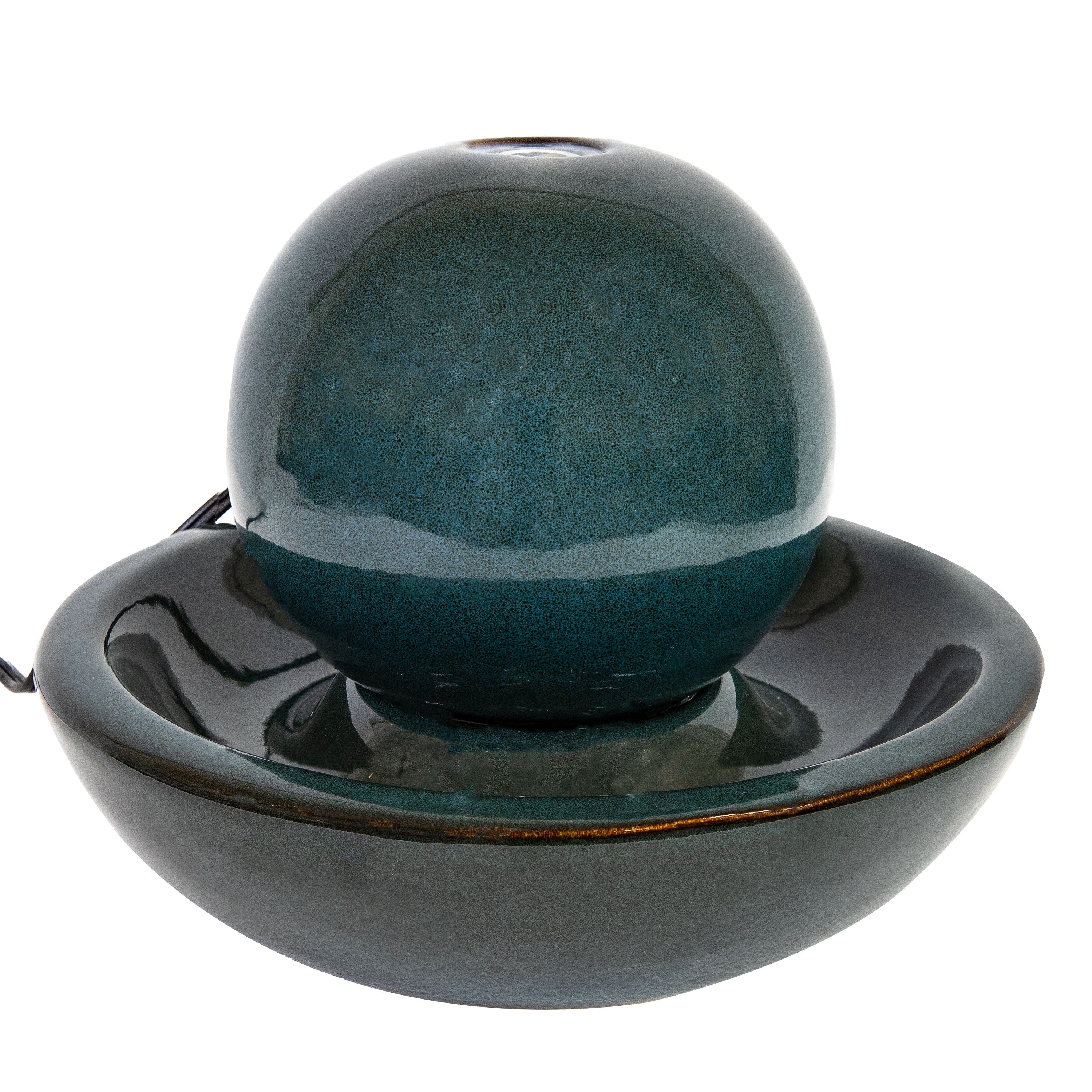 Sunnydaze Indoor Ceramic Tabletop Water Fountain with Orb - 7