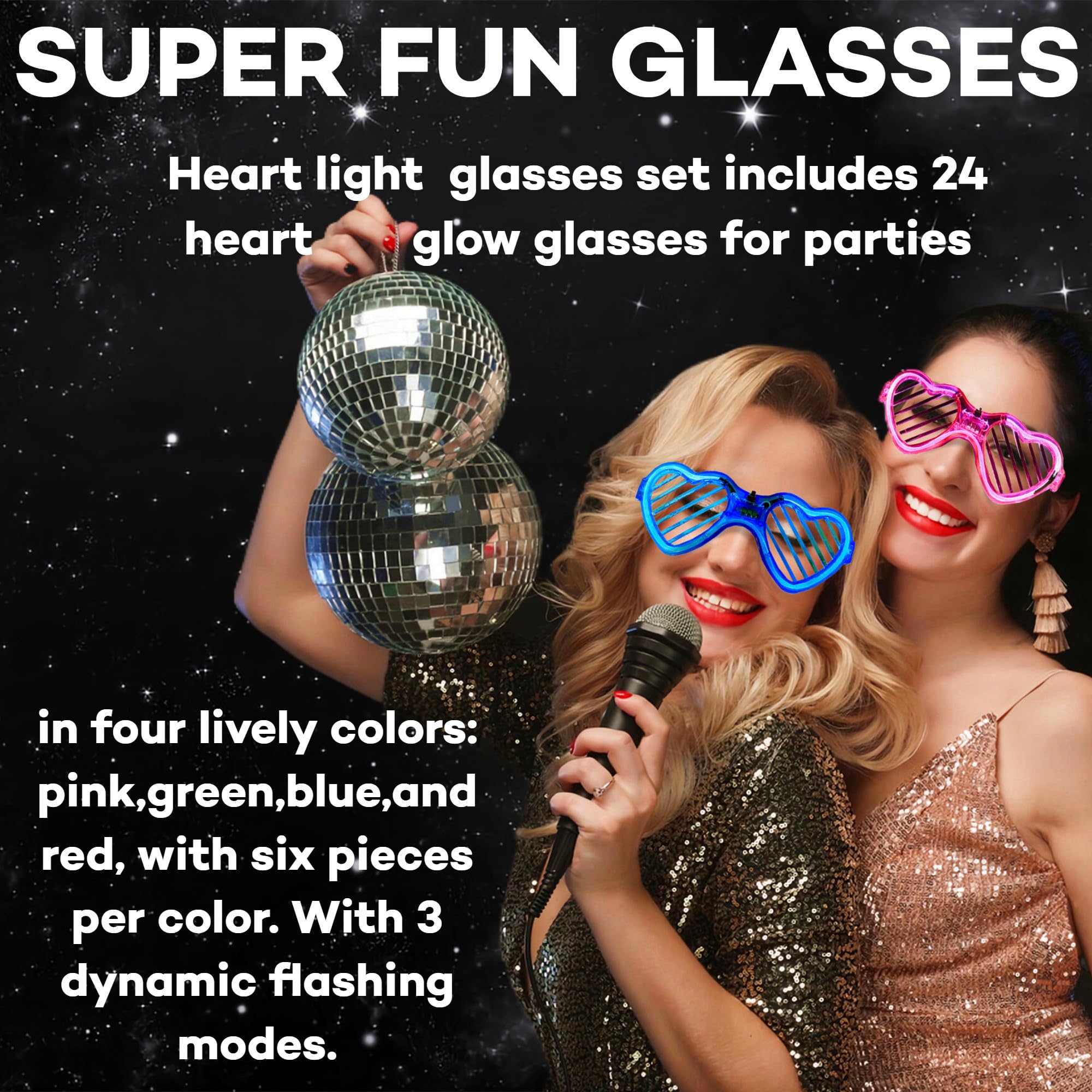 Fsmiling 24 Pack LED Light Up Glasses for Adults - Glow in The Dark Party Supplies, Party Favors for Halloween, Raves, Concerts & Night Events