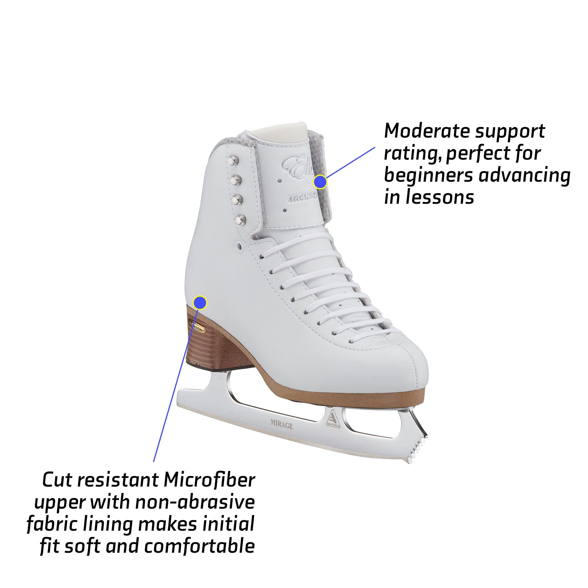 Jackson Elle Women's/Girls Figure Ice Skates - Professional Figure Skating Boots for Women & Girls - Perfect for Ice Shows, Competitions & Recreational Skating (Women's Size)