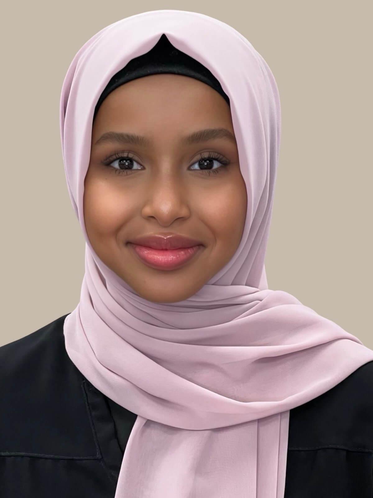 Luxury Chiffon Hijab Scarf - Soft Barely Pink Muslim Headscarf for Women - Perfect for Prayer, Daily Wear & Special Occasions