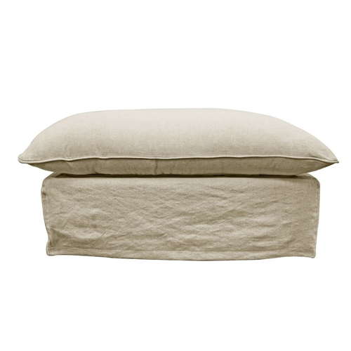 Lotus Slipcover Ottoman Khaki - Soft & Washable Footrest Cover for Living Room, Bedroom, or Office - Perfect for Home Decor and Comfort