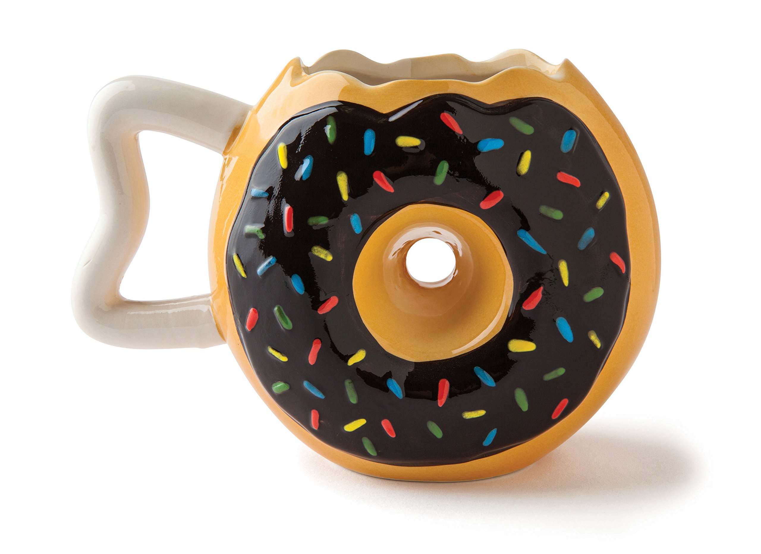 BigMouth Inc 16oz Donut-Shaped Ceramic Coffee Mug - White - Perfect for Coffee, Tea & Hot Chocolate - Ideal for Home, Office & Gifts