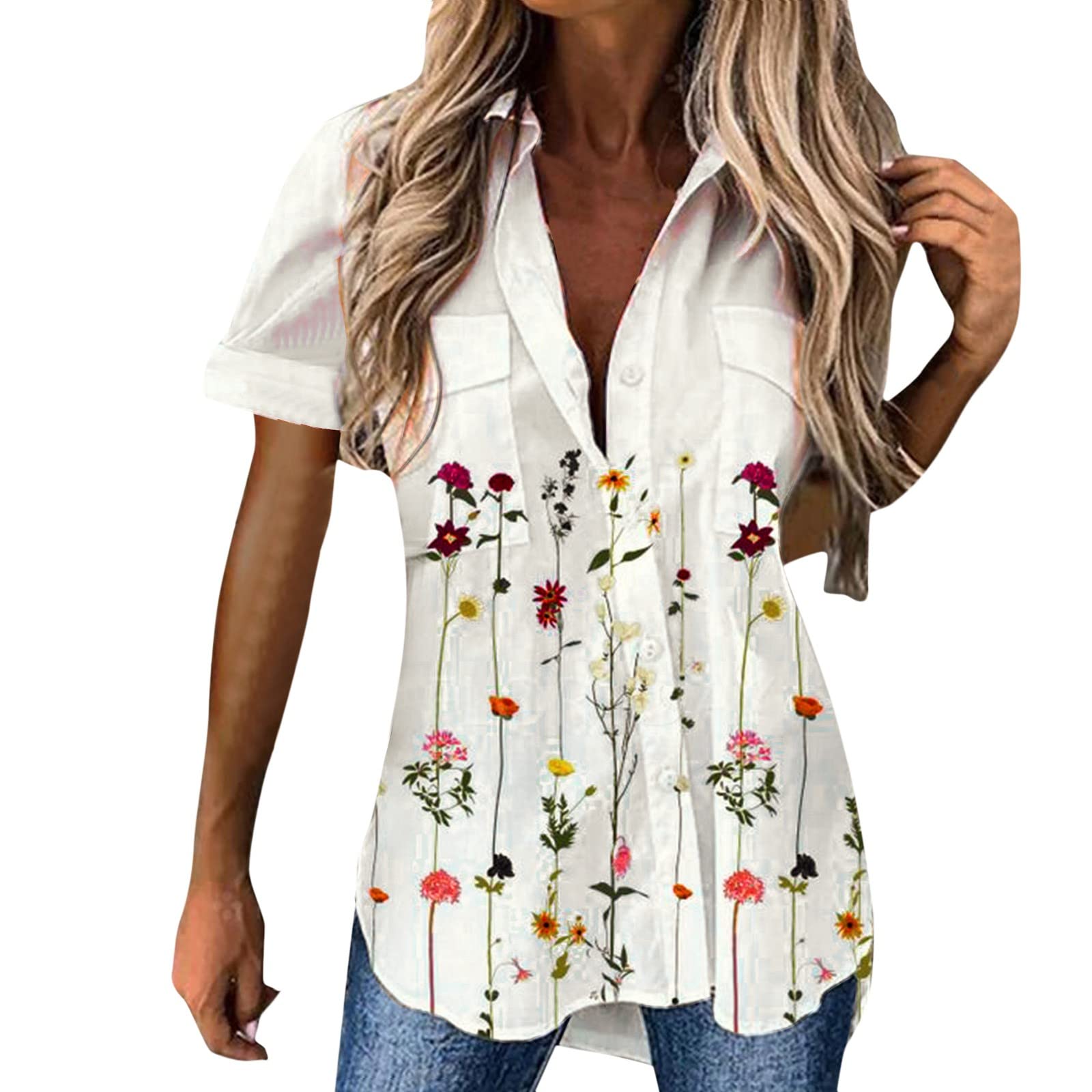 Stylish Women's Button Down Shirts - Short & Long Sleeve Casual & Dressy Tops for Summer | Trendy Blouses & Sexy Tees for Work, Date Night & Everyday Wear