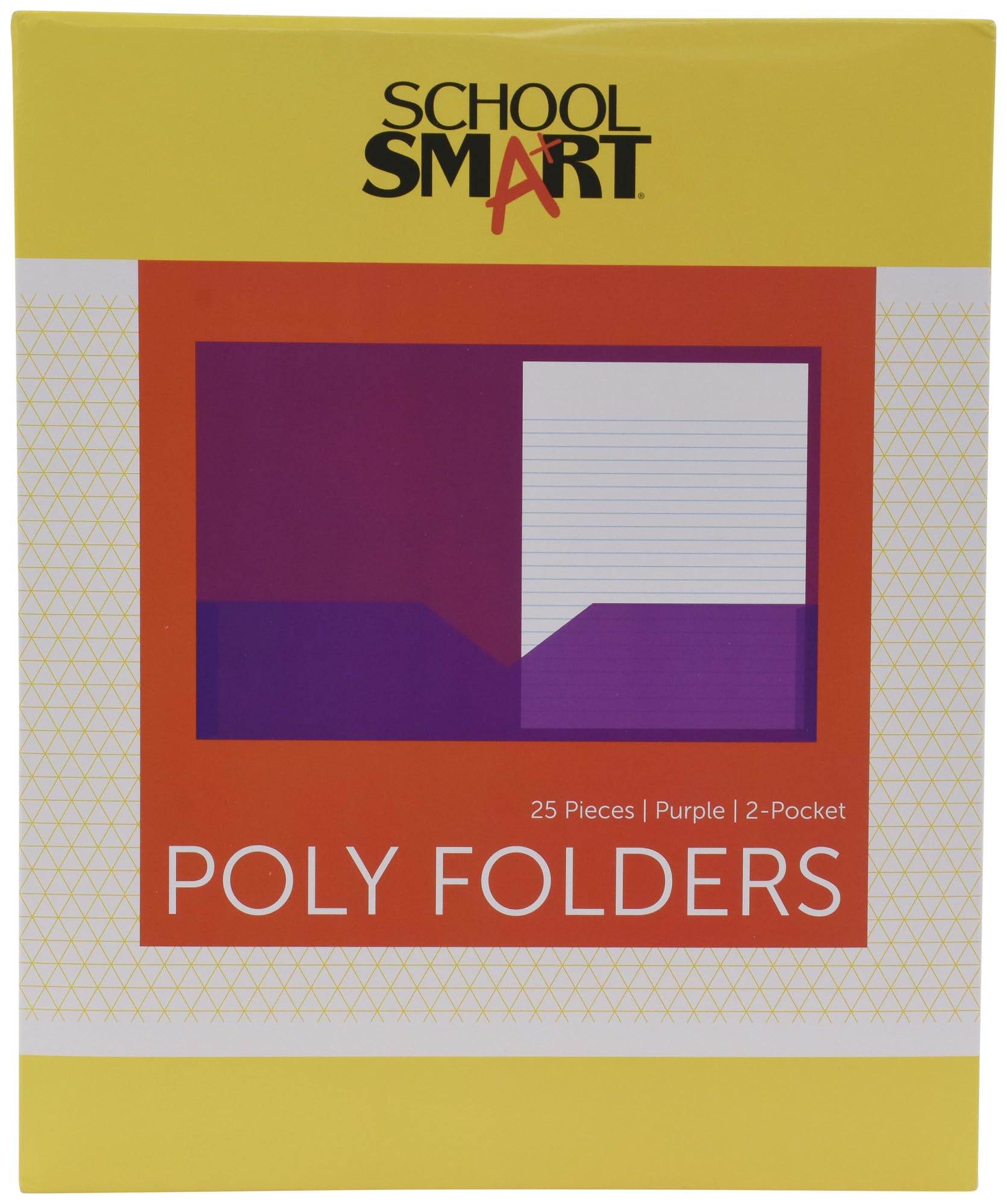 School Smart 2-Pocket Poly Folders - Purple (Pack of 25) | Durable Plastic Folders for Classroom, Office & Home Organization | Perfect for Students, Teachers & Professionals