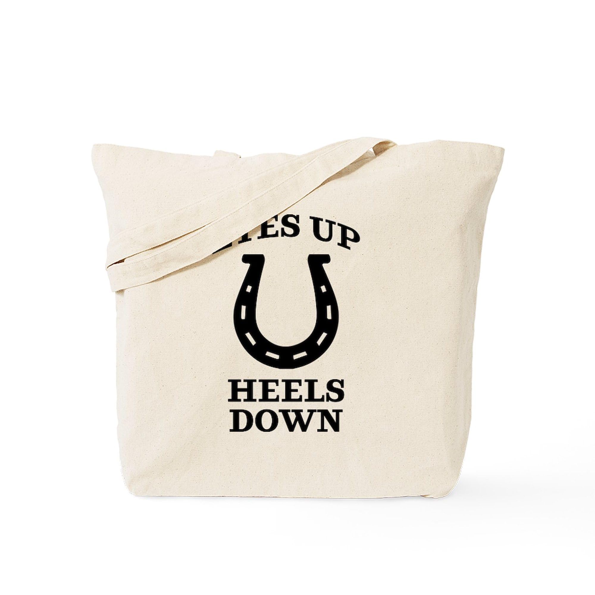 Eyes Up Heels Down Canvas Tote Bag - Eco-Friendly Reusable Shopping Bag for Women | Perfect for Groceries, Beach Trips & Work Commute