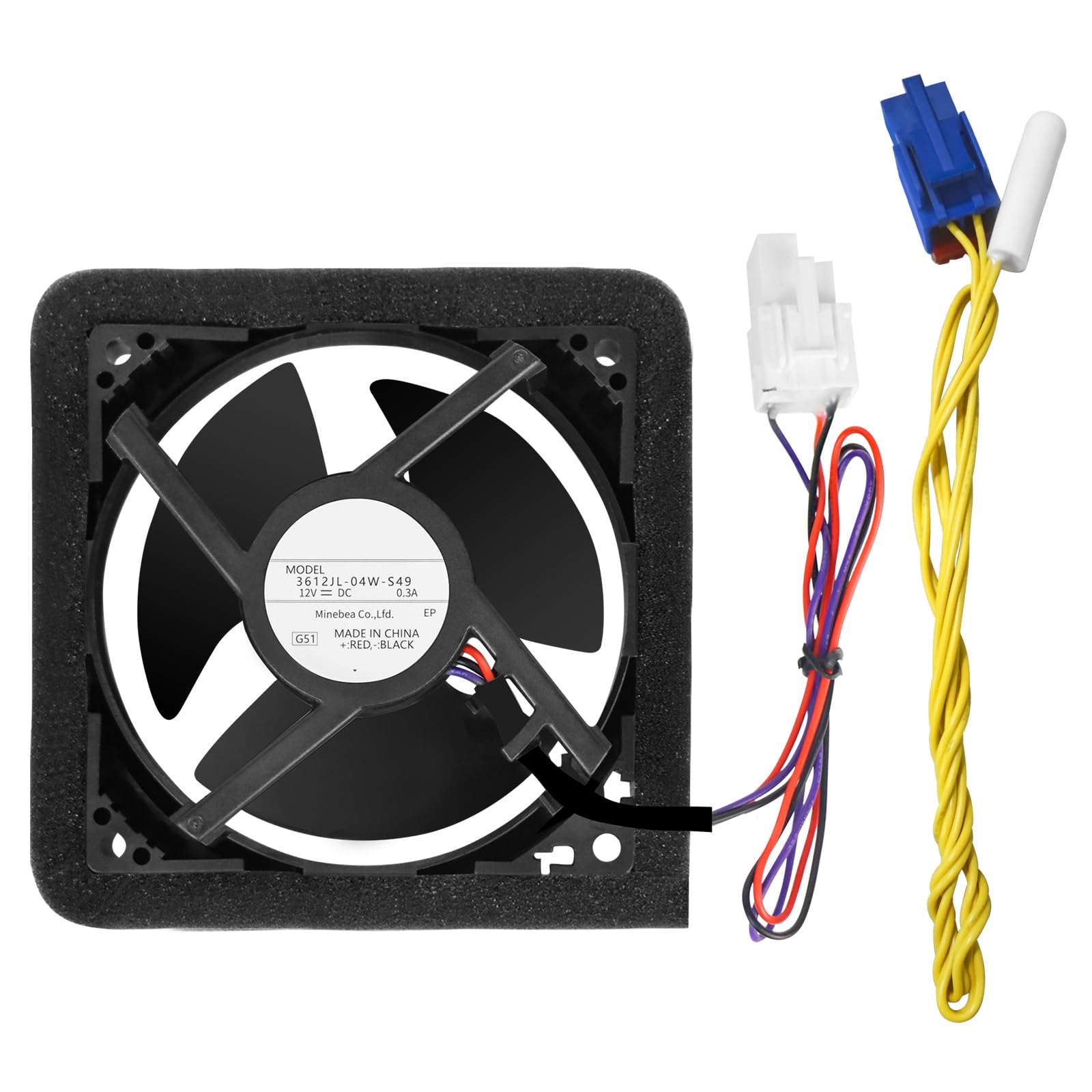 Upgraded DA81-06013A Refrigerator Evaporator Fan Motor - Compatible with Samsung Refrigerators RF263BEAESR RF260BEAESR - Quiet Operation with DA32-10105X Temperature Sensor - Perfect for Home Kitchen Fridge Repair and Maintenance