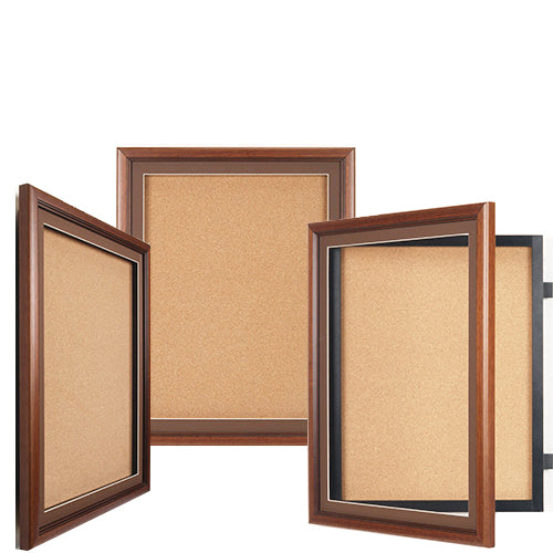Premium 16x20 Wooden Enclosed Bulletin Board with Swing Frames - Elegant Designer Wall Organizer for Home, Office, or Classroom Decor