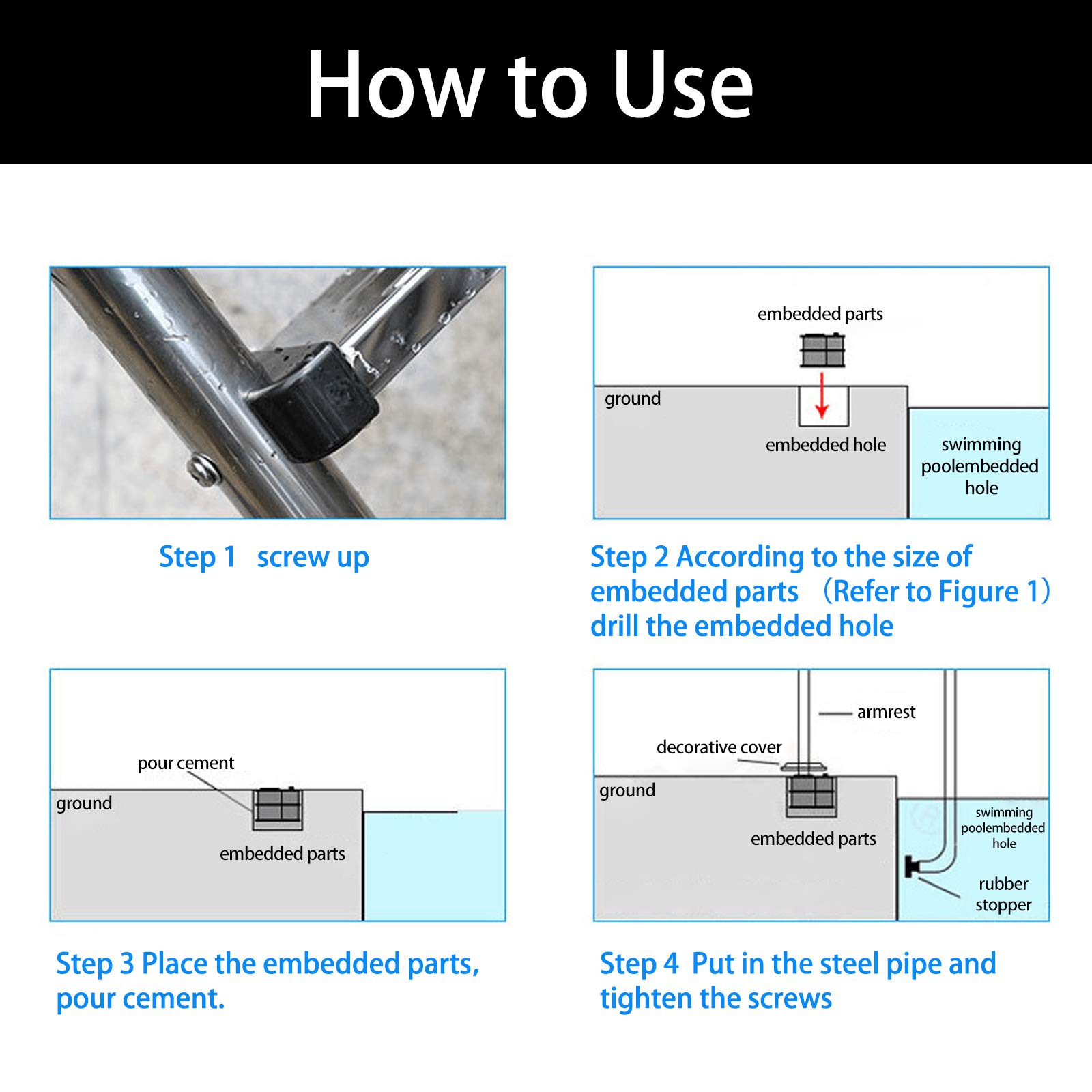 Non-Slip 3-Step Stainless Steel Pool Ladder for In-Ground & Above Ground Pools - Easy Mount Legs, Durable Design for Safe Entry & Exit - Perfect for Backyard, Residential & Commercial Swimming Pools
