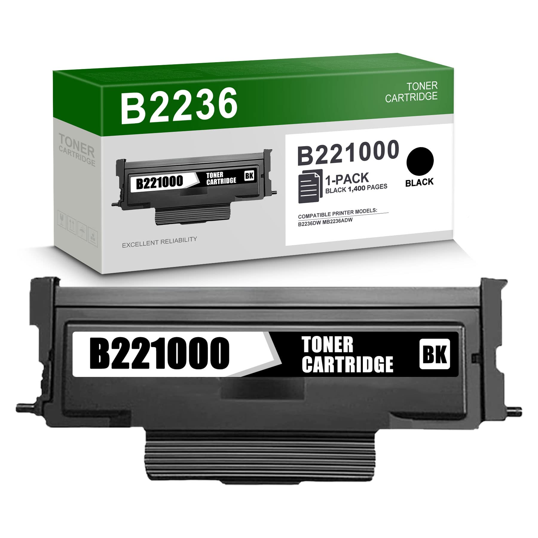 High-Quality B2236 B221000 Toner Cartridge Replacement for Lexmark B2236, B2236dw & MB2236adw Printers - 1 Pack Black | Perfect for Office & Home Printing Needs