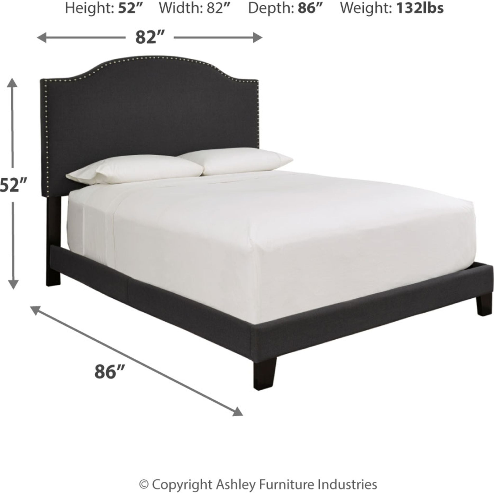 Adelloni Queen Size Bed Frame with Headboard - Modern Platform Bed for Bedroom, Living Room & Guest Room