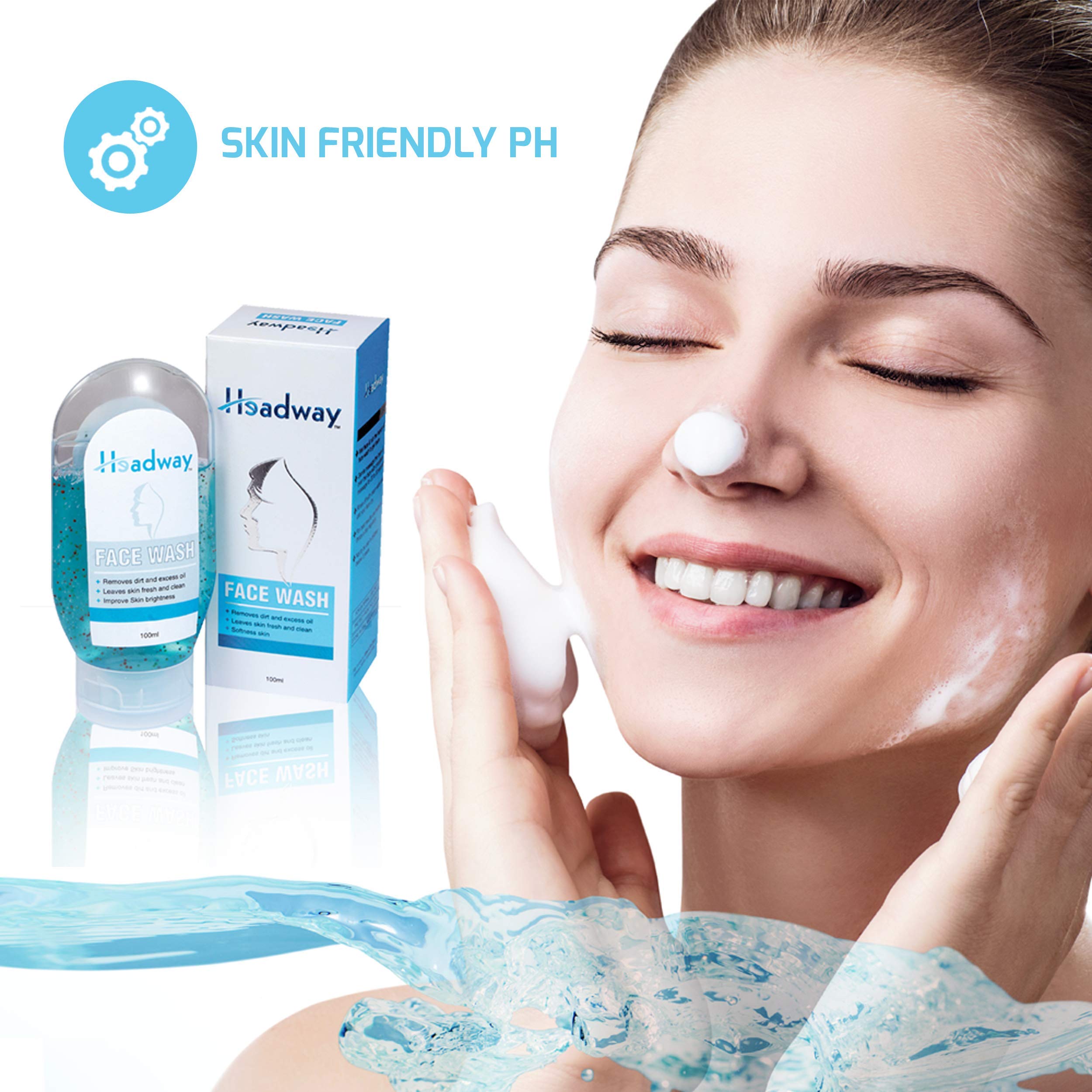 Headway Acne Control Face Wash for Men & Women - Dark Spot Treatment, Oily Skin Cleanser with Skin-Friendly pH (100ml, Pack of 2) | Daily Skincare Routine for Clear & Healthy Skin