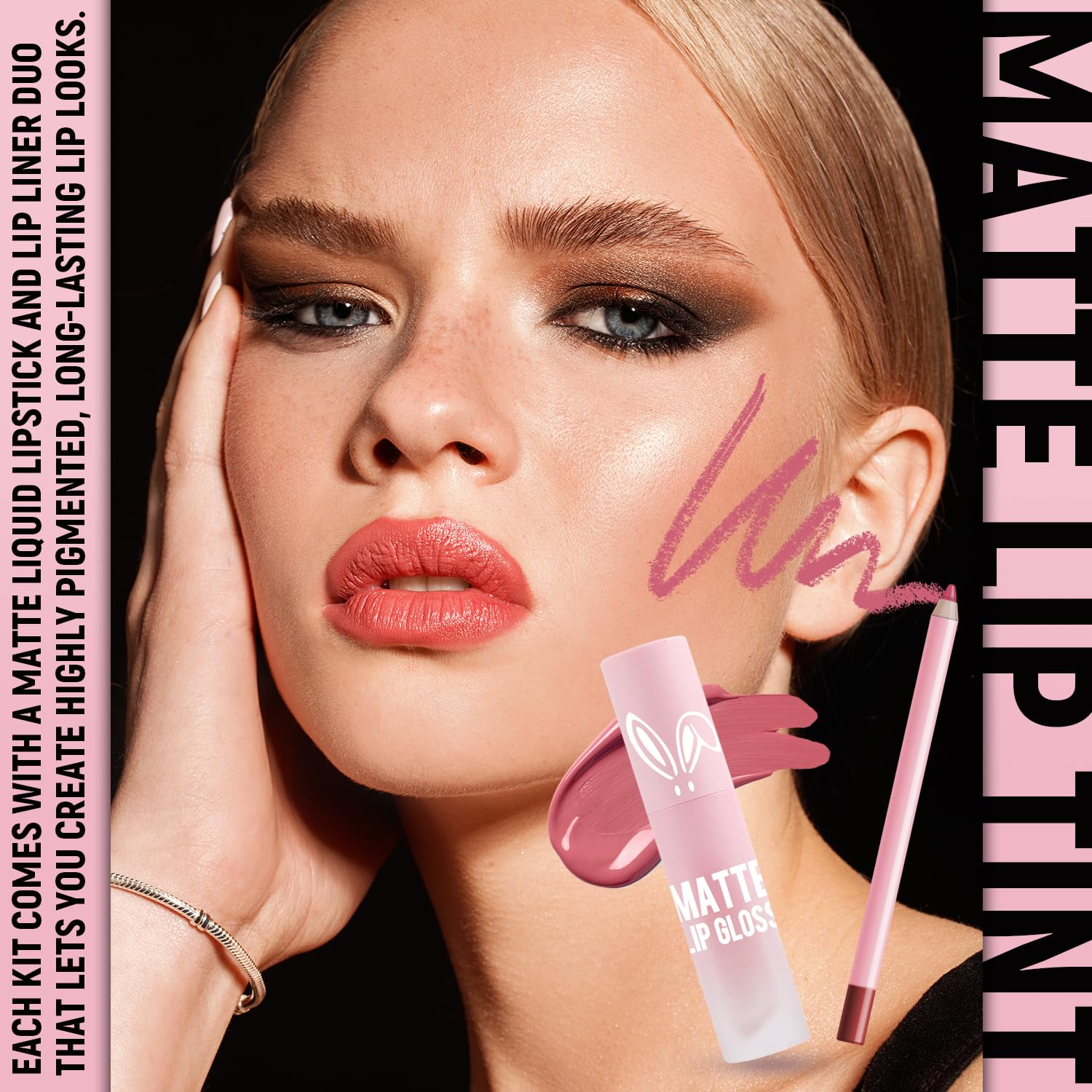 VIOLA HOUSE Matte Liquid Lipstick Set - Long Lasting #7 (4g/0.14oz) with Lip Combo & Lip Pencil | Perfect for Everyday Wear, Date Night & Special Occasions
