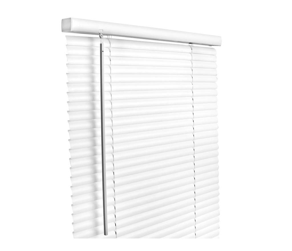 Living Accents Vinyl 1 Inch Cordless Window Blinds - 31 Inch Width x 72 Inch Height, White - Perfect for Bedrooms, Living Rooms & Home Offices
