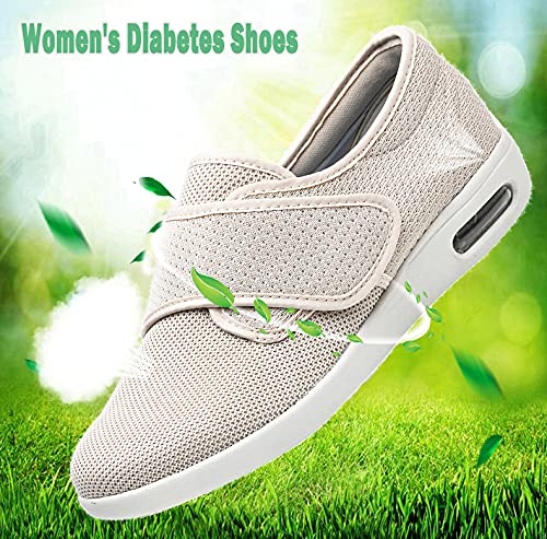 JBTNBX Men's Wide Width Diabetic Shoes - Adjustable Closure, Lightweight & Breathable Walking Sneakers for Elderly with Edema, Plantar Fasciitis & Swollen Feet - Ideal for Daily Walking, Nursing & Comfortable Foot Care