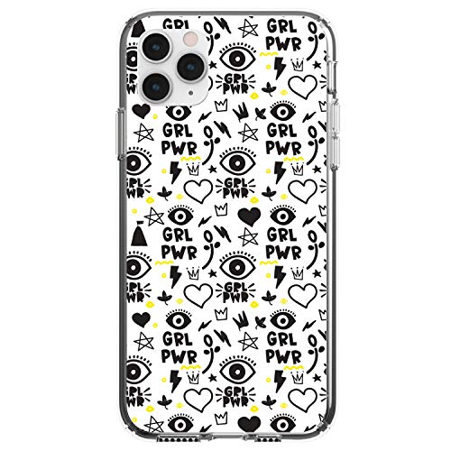 Girl Power - GRL PWR - Yellow Black On Clear Case