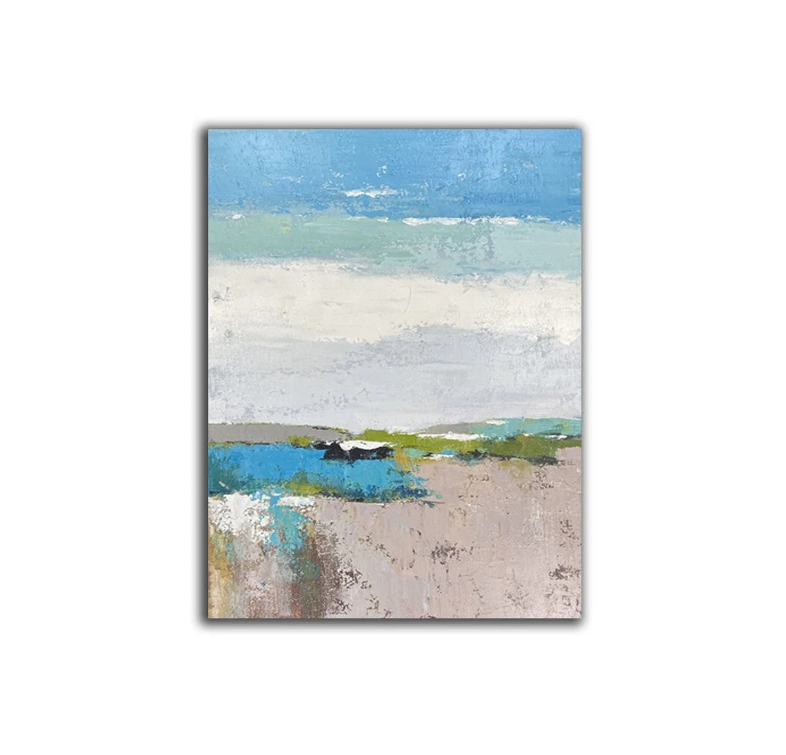 Modern Acrylic Paintings on Canvas - Large Blue Abstract Wall Art for Living Room & Bedroom Decor - Handmade Contemporary Artwork for Sofa Backdrop - Buy Unique Canvas Paintings Online