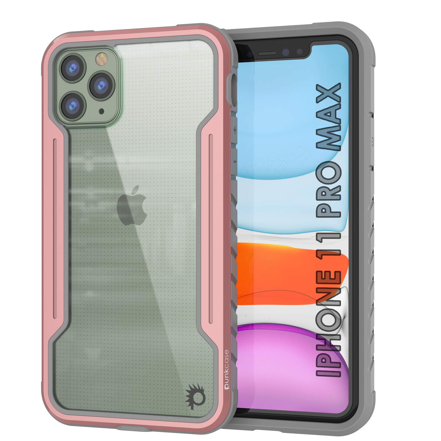 Punkcase iPhone 11 Pro Max Case [Armor Stealth Series] Military-Grade Protective Cover with Aluminum Frame & Clear Back - Ultimate Shockproof Drop Protection for iPhone 11 Pro Max (6.5