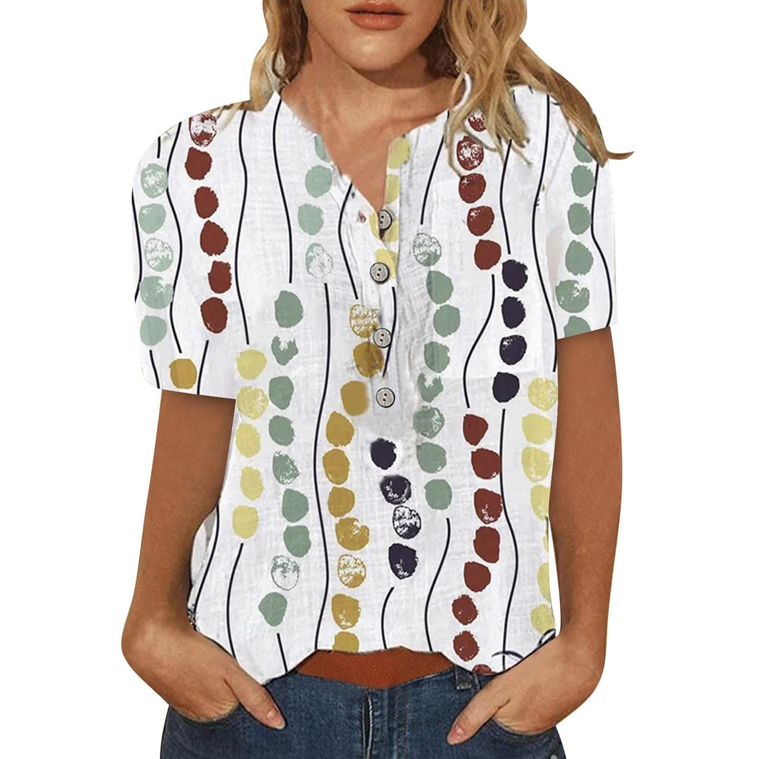Boho Floral Tops for Women - Short Sleeve Summer Tunic Blouse | Casual Chic Style for Beach, Vacation & Everyday Wear