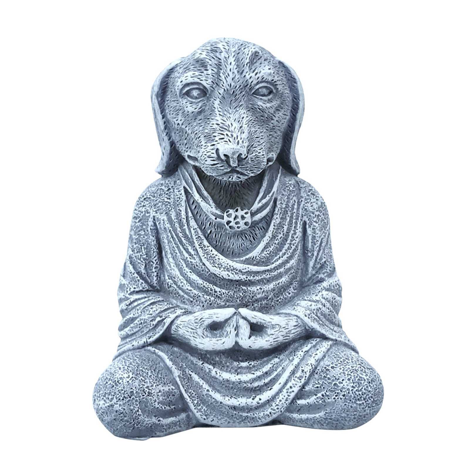 Gigesute Resin Dog Statue - Handcrafted Garden Decor for Patio, Lawn & Courtyard | Unique Dog Sculpture Gift for Pet Lovers | Perfect for Meditation Spaces & Yoga Studios