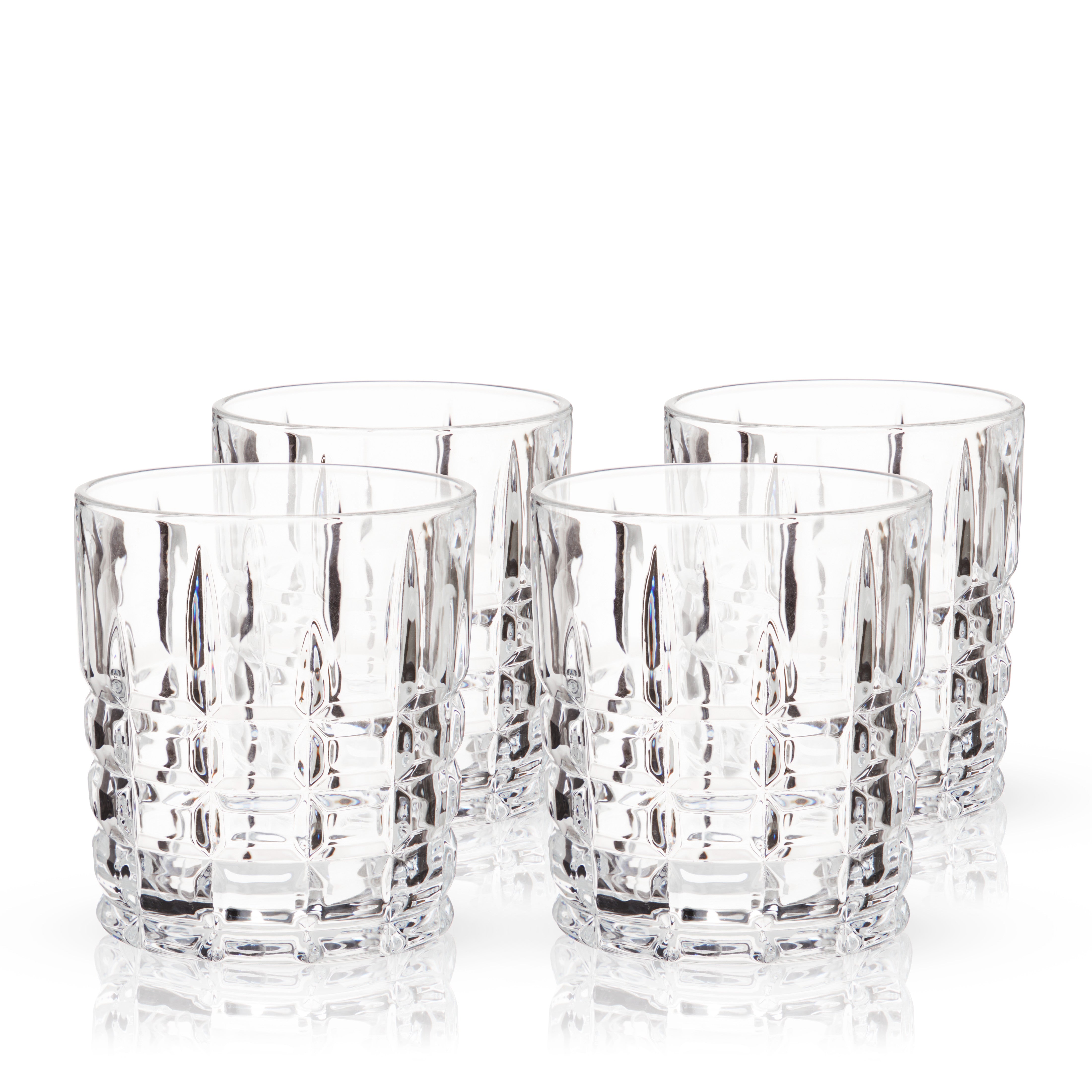 Premium Highland Crystal Tumblers Set of 4 - Elegant Whiskey Glasses for Scotch, Bourbon & Cocktails - Perfect for Home Bar, Dinner Parties & Gifts