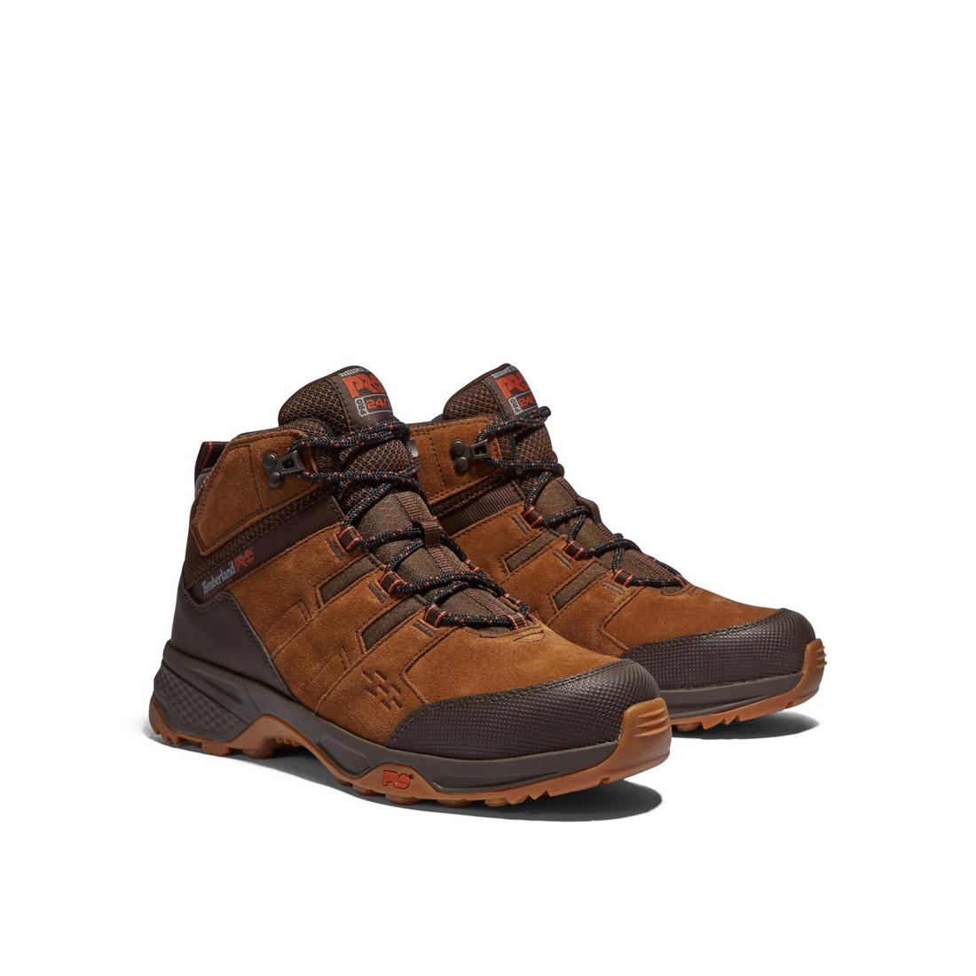 Switchback LT 6 Inch Steel Toe Work Boots for Men - Brown Safety Shoes for Construction, Warehouse & Outdoor Work - OSHA Compliant Work Boots