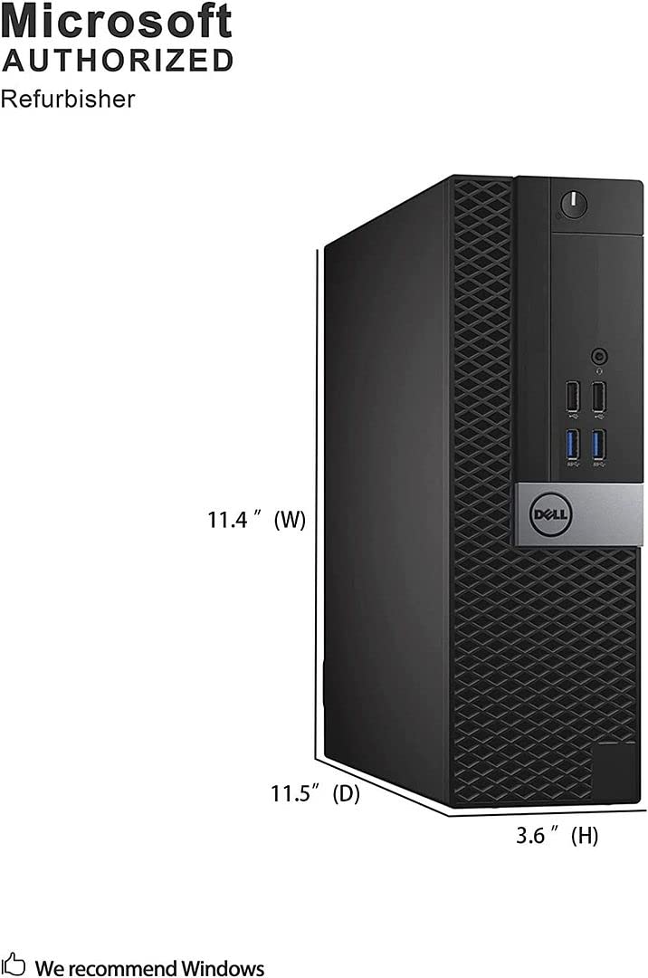 Refurbished Dell OptiPlex 5050 SFF Desktop PC - Intel Core i7-7700 Processor (Up to 4.2GHz), 32GB DDR4 RAM, 1TB NVMe SSD + 2TB HDD, WiFi 6 (AX200), Bluetooth, Windows 10 Pro - Dual Monitor Support with Wireless Keyboard & Mouse - Perfect for Home Office, Business Workstations & Gaming Setups