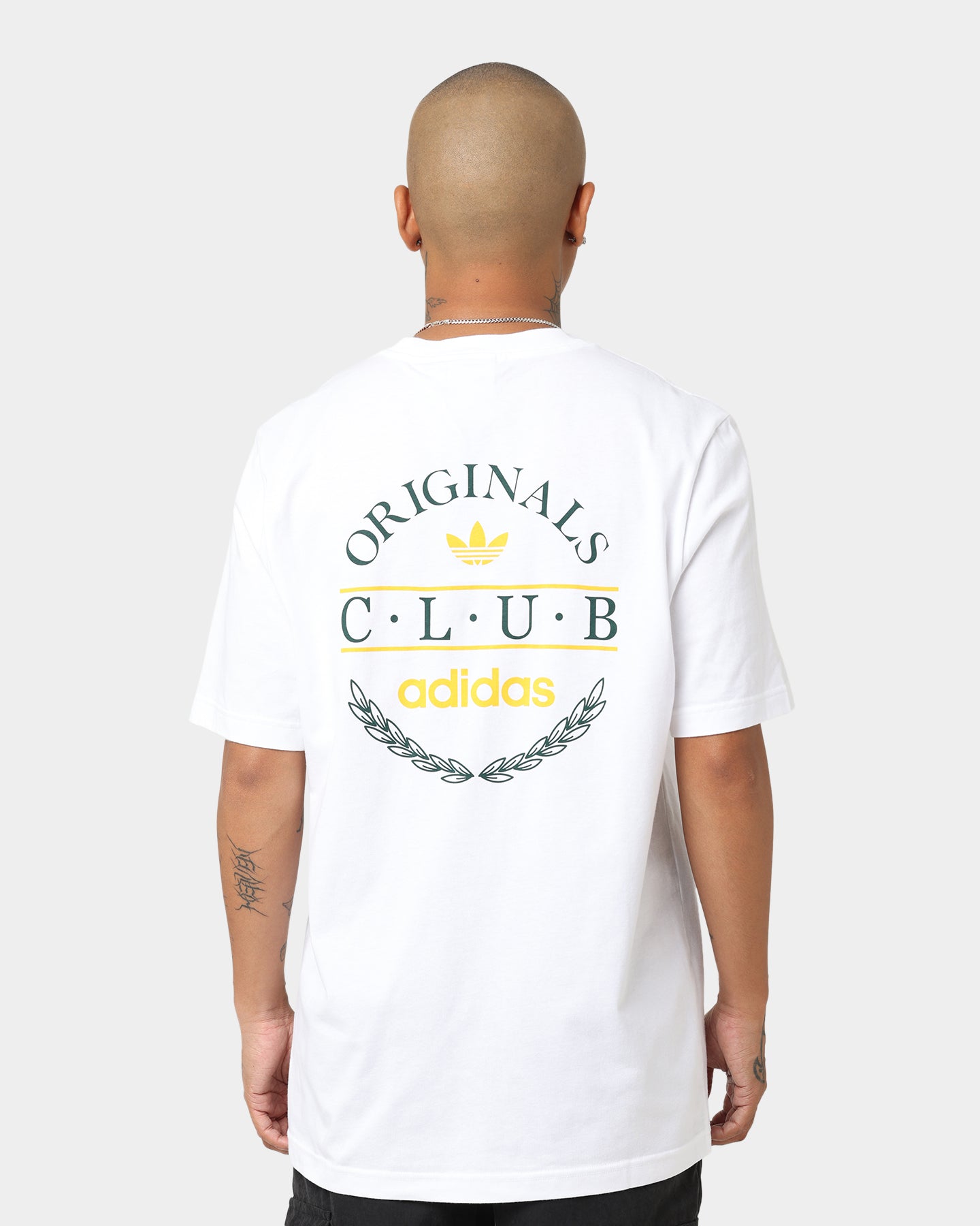 Adidas Club Logo T-Shirt for Men - Classic White Cotton Crew Neck Tee - Perfect for Gym, Casual Wear & Street Style Outfits
